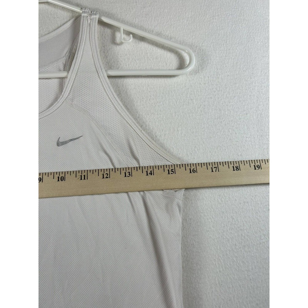 Nike Dri Fit Womens Activewear Tank Top Racerback Round Neck White Size Small - Picture 7 of 8